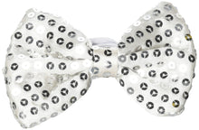  LED Light Up Sequin Bow Tie Silver(12 Pieces)