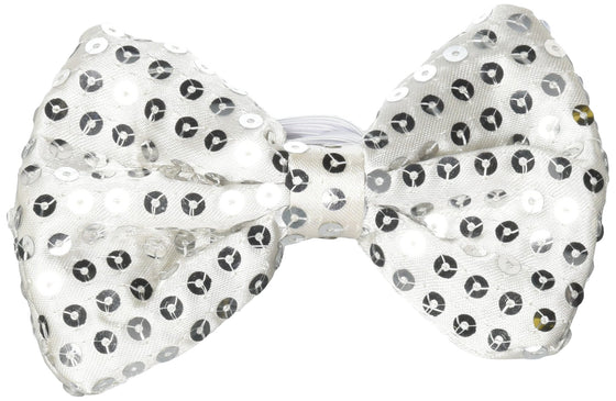 LED Light Up Sequin Bow Tie Silver(12 Pieces)