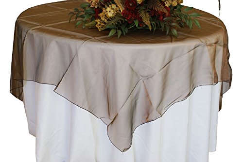 Brown Organza Table Overlay 80 X 80 Square(1 Piece)