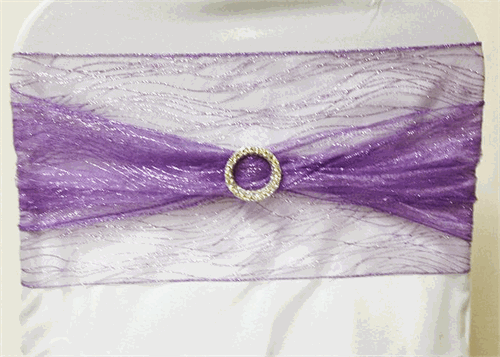 9 x 10 Ft Glitter Organza Chair Bows/Sashes Lavander  (12 pieces)