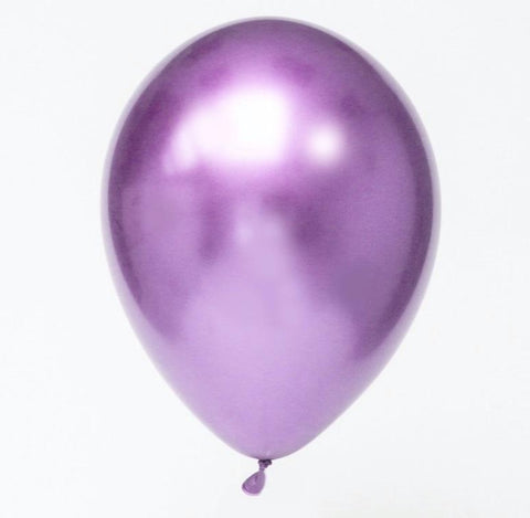 12 Inch Chrome Latex Balloons Purple (50 Balloons)