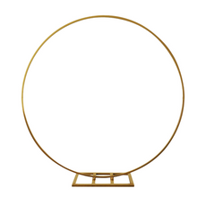  84 Inch Heavy Duty Gold Metal Circle Wedding Arch Photo Backdrop Stand