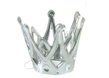  Silver Party Crowns with Elastic Chin Strap Plastic  4" x 3.5"