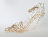 9″x 6" Crystal Studded High Heel Shoe Ornament Decoration Gift Gold