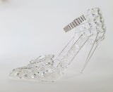 9″x 6" Crystal Studded High Heel Shoe Ornament Decoration Gift Silver