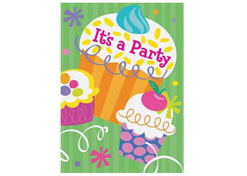 CUPCAKE Party Supply Invitation (Set of 8)