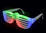 LED Rock Star Slotted Shades Glasses - Multicolor (12 Pieces)