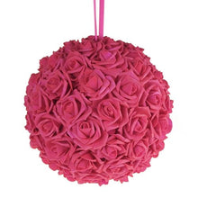  Foam Rose Pomander Flower Kissing Ball 10" Fuchsia