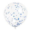 12 Inch Confetti Balloons Blue (6 Balloons)