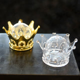 Plastic Mini Dome with Crown Design Party Decoration Favor Box Gold (12 Sets)
