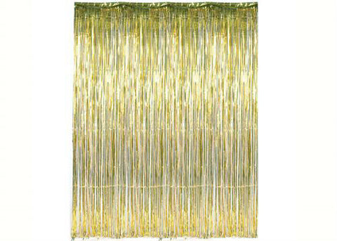 Gold Metallic Foil Party Tassel Curtain Fringe Wall Decoration Hanging 3'x 8' 
