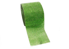  4.5" x 10 yards Rhinestone-Look Diamond Wrap Ribbon Apple Green (1 roll)