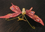 4.5" Handmade Artificial Butterflies Decoration with Clip Red (12 pieces)