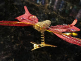 4.5" Handmade Artificial Butterflies Decoration with Clip Red (12 pieces)