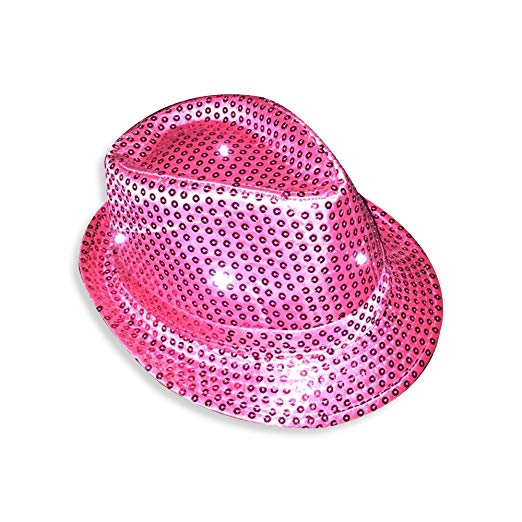Light-Up Fedora Hat with 6 Lights- Hot Pink