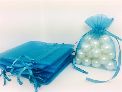 3 X 4 Turquoise Organza Bags (24 Pieces)