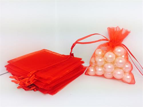 3 X 4 Red Organza Bags (24 Pieces)