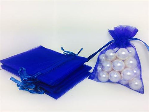 3 X 4 Royal Blue Organza Bags (24 Pieces)