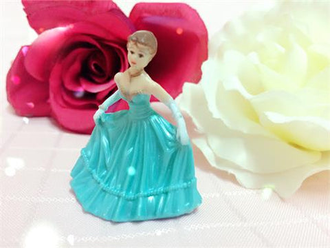 Plastic Mini Doll Favors Turquoise (12 Pieces)