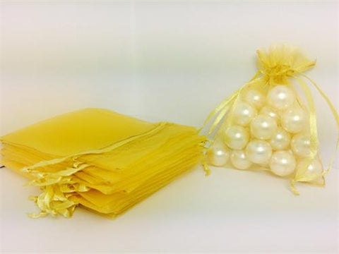 3 X 4 Yellow Organza Bags (24 Pieces)