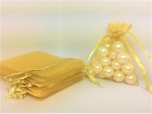 3 X 4 Gold Organza Bags (24 Pieces)