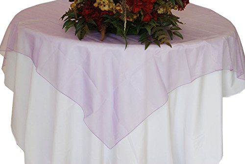 Lavender Organza Table Overlay 80 X 80 Square(1 Piece)