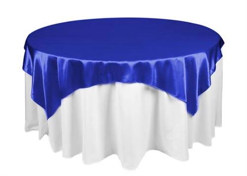 Royal Blue Satin Table Overlay 72 X 72 Square(1 Piece) 