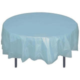 84" Round Plastic Table Cover blue (1 Piece)