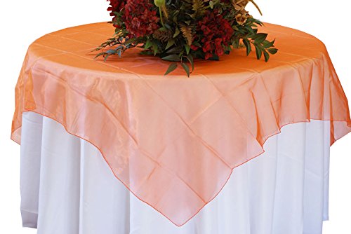 Orange Organza Table Overlay 80 X 80 Square(1 Piece)