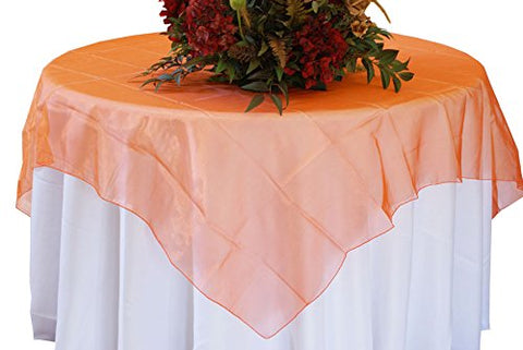 Orange Organza Table Overlay 80 X 80 Square(1 Piece)
