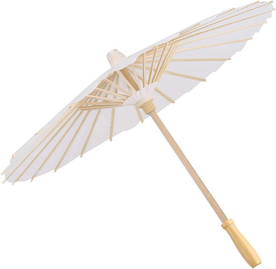 White Paper Umbrella Parasol Small 11.7"L x 15.5"D (12 Pieces)