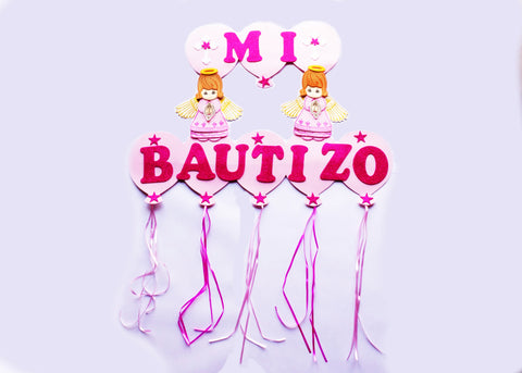 Pink Girl Mi Bautizo Baptism Foam Sign Banner - 1 piece