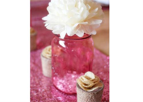 5 1/2" Decorative Pink Mason Jar (24 pieces) 