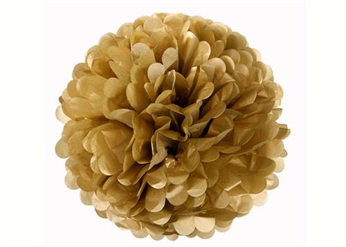 16'' Puff Tissue Paper Balls - Metallic Gold  1 Piece