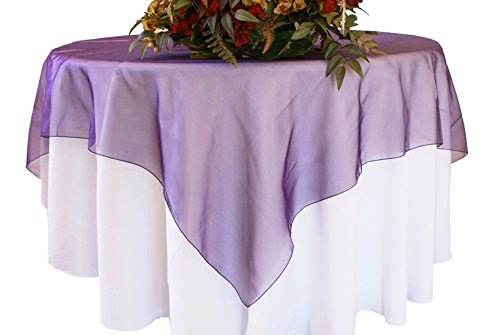 Purple Organza Table Overlay 80 X 80 Square(1 Piece)