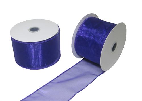 2-1/2" Organza Wired Ribbon Purple 10 Yards