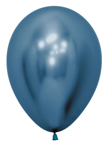 12 Inch Chrome Latex Balloons Royal Blue (50 Balloons)