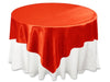 Red Satin Table Overlay 72" X 72" Square(1 Piece)