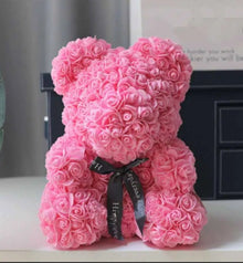  9.5" Valentine Foam Rose Teddy Bear Pink