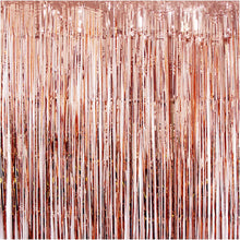  Rose Gold Metallic Foil Party Tassel Curtain Fringe Wall Decoration Hanging 40 Inch x 10 Ft