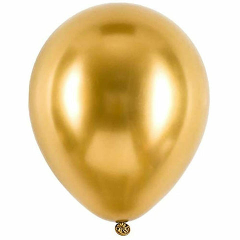 12 Inch Chrome Latex Balloons Gold (50 Balloons)