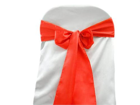 6" X 108" Satin Chair Bow Coral(12 Pieces)