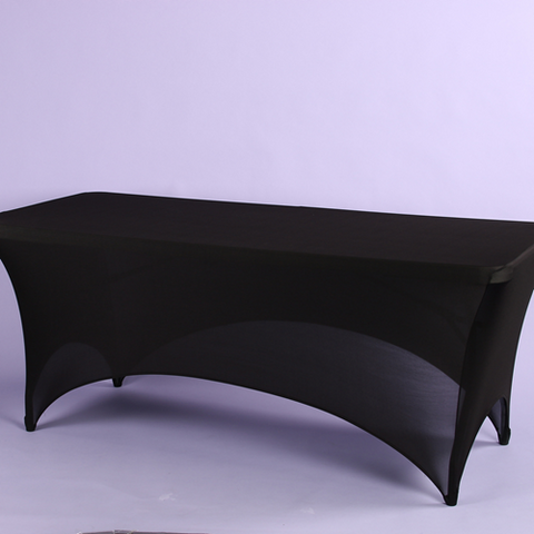 Spandex 8' Rectangle Table Cover Black