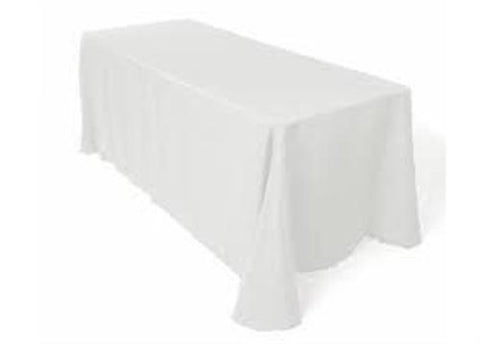 White 90"X132" Rectangular Polyester Tablecloth