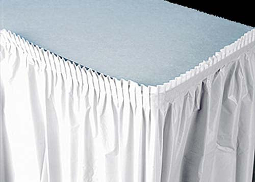  White Plastic Table Skirt (1 Piece)