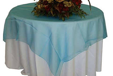 Turquoise Organza Table Overlay 80 X 80 Square(1 Piece)