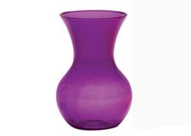 8 1/2" Transparent Plastic Pedestal Vase Purple (1 Piece)