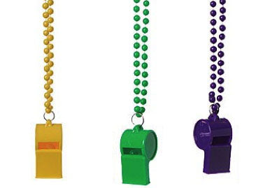 Whistle Necklaces-36Pcs(Purple, Yellow, Green)