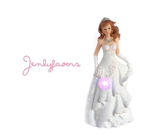 Mis Quince Anos White Cake Topper Doll with LED Light-up (1 Piece)
