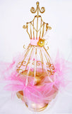 Organza and Satin Flower with Pearl Spray Gold (72 Flowers)